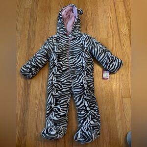 Hawke & Co Zebra Print Infants  Pram Suit with Pink Lining       Size 24 Months